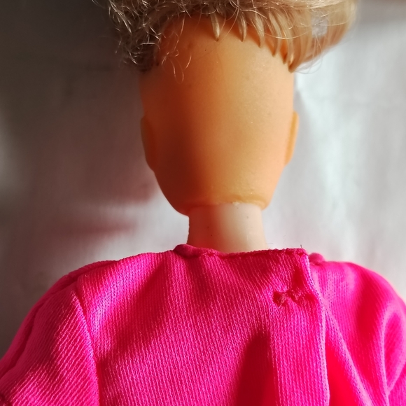 Vintage Blonde Hair Doll Pink Rock Shirt Blue Maxi Skirt Hong Kong Unbranded - Picture 13 of 16